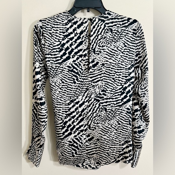 TOPSHOP Women’s Zebra Animal Print Draped Ribbon Side Tie Wrap Blouse Size‎ 2 - Picture 8 of 14